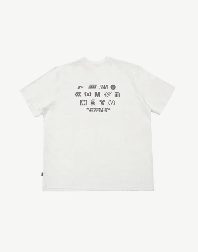 팔칠엠엠서울 [Mmlg] PIXEL METRO HF-T (WHITE) / 반팔티셔츠 흰색 착용컷