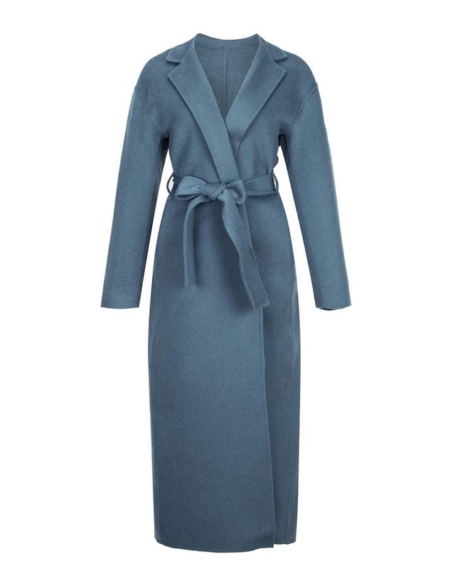 라움 필리파 케이 [FILIPPA K] 블루 스트랩 울캐시미어혼방 코트 탁한 블루 착용컷
