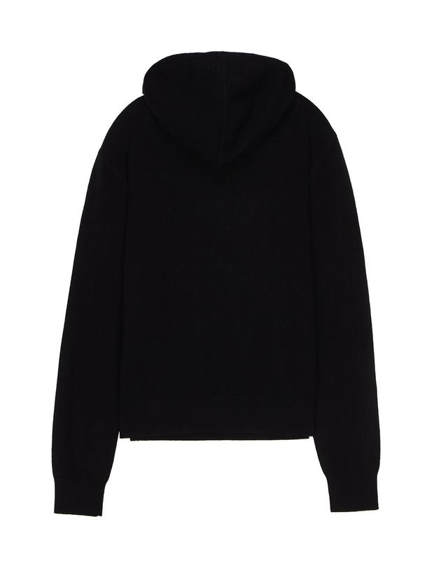라움 필리파 케이 [FILIPPA K] 블랙 단색 캐시미어 후드니트 착용컷