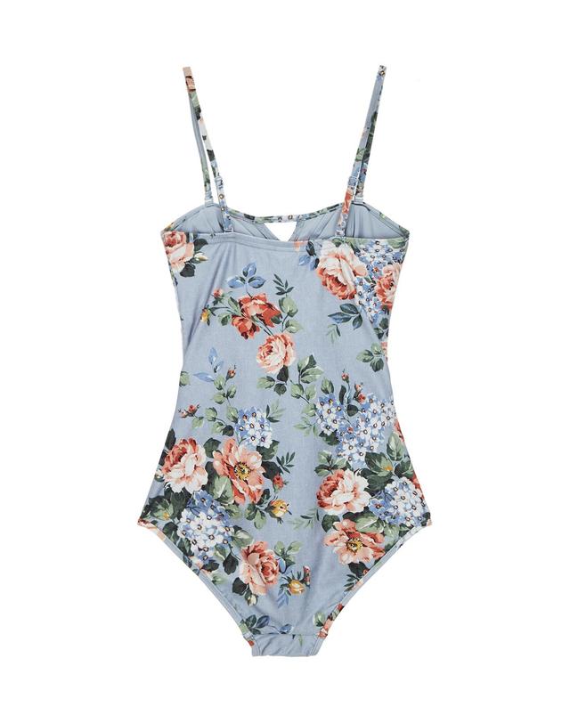 라움 짐머만 [ZIMMERMANN] 블루 러플장식 수영복 MULTI COLOR 착용컷
