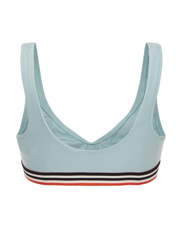 라움 솔리드앤 스트라이프 [SOLID&STRIPED] 블루 라인배색 수영복상의 밝은 블루 착용컷