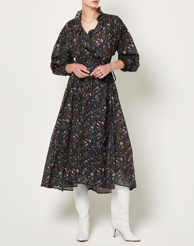 [ISABLE MARANT ETOILE] 브라운 러플장식 면 긴팔원피스
