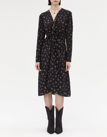 [ISABEL MARANT ETOILE] 블랙 플라워패턴 긴팔원피스