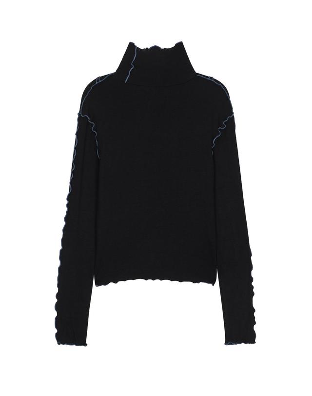 엠오엠씨키츠 웨이브 터틀넥 롱슬리브 블랙 (WAVE TURTLE NECK L/S BLACK) 착용컷