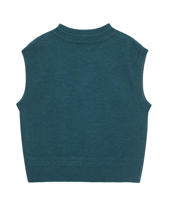 엠오엠씨키츠 하트 로고 솔리드 베스트 다크 블루 (HEART LOGO SOLID VEST D.BLUE) 연블루 착용컷
