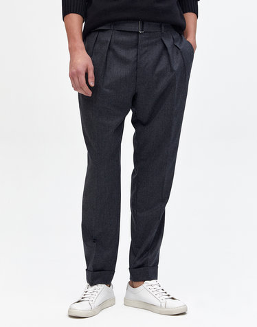 [OFFICINE GENERALE MEN] 그레이 스트랩 울 롤업팬츠