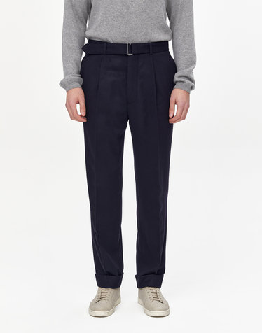 [OFFICINE GENERALE MEN] 네이비 스트랩 울캐시미어혼방 롤업팬츠