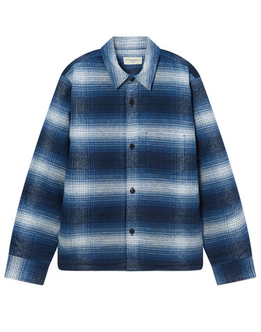 [OFFICINE GENERALE MEN] 블루 체크 면 긴팔캐주얼셔츠