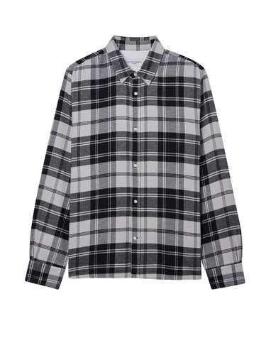 [OFFICINE GENERALE MEN] 그레이 체크 면 긴팔캐주얼셔츠