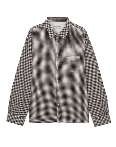 [OFFICINE GENERALE MEN] 블랙 체크 린넨혼방 긴팔캐주얼셔츠