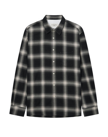 [OFFICINE GENERALE MEN] 블랙 체크 면 긴팔캐주얼셔츠