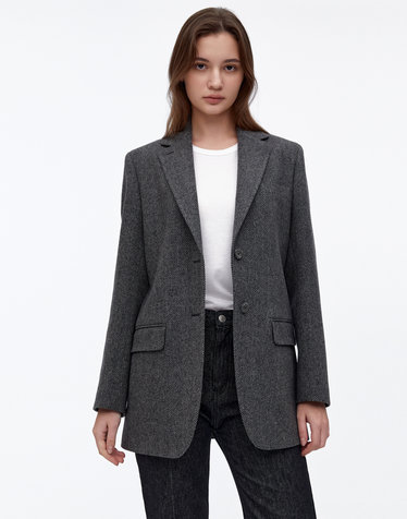 [OFFICINE GENERALE WOMEN] 그레이 패턴 울 긴팔자켓