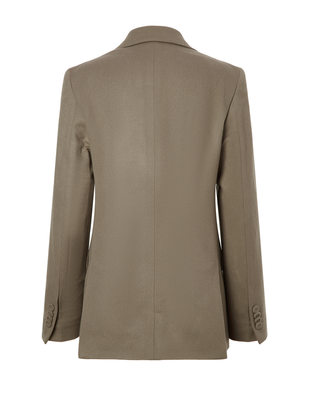 오피신 제네랄 여성 [OFFICINE GENERALE WOMEN] 브라운 단색 울캐시미어혼방 긴팔자켓 밝은 브라운 착용컷