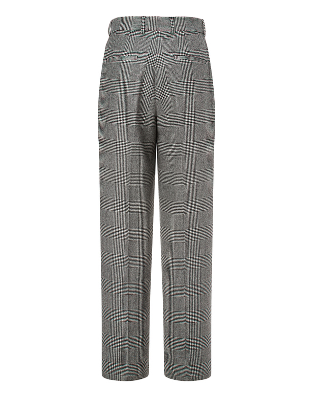 오피신 제네랄 여성 [OFFICINE GENERALE WOMEN] 블랙 체크 울 팬츠 착용컷