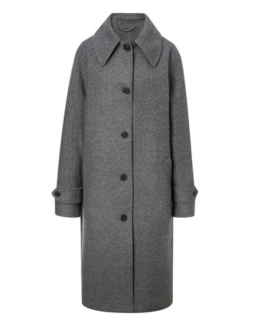 [OFFICINE GENERALE WOMEN] 그레이 스트라이프 울혼방 코트