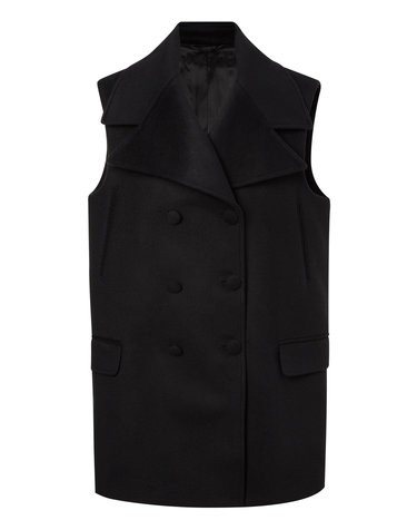 [OFFICINE GENERALE WOMEN] 블랙 단색 울캐시미어혼방 베스트