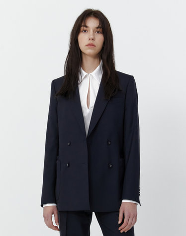 [OFFICINE GENERALE WOMEN] 네이비 단색 울 긴팔자켓