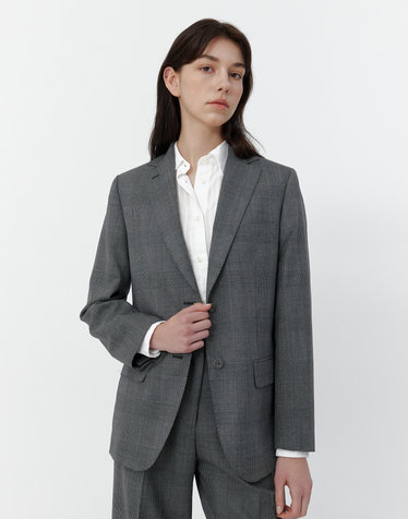 [OFFICINE GENERALE WOMEN] 그레이 체크 울 긴팔자켓