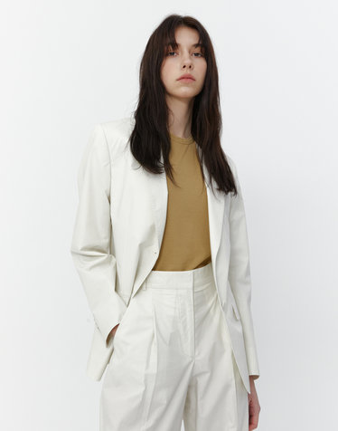 [OFFICINE GENERALE WOMEN] 화이트 단색 면 긴팔자켓