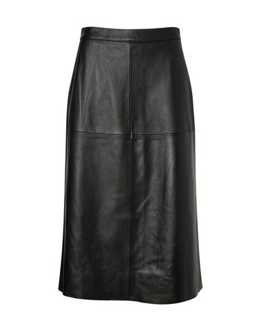 [OFFICINE GENERALE WOMEN] 블랙 단색 양가죽 스커트