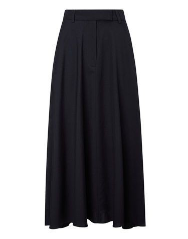 [OFFICINE GENERALE WOMEN] 네이비 단색 울 플레어스커트