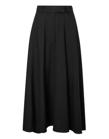 [OFFICINE GENERALE WOMEN] 블랙 단색 울 플레어스커트