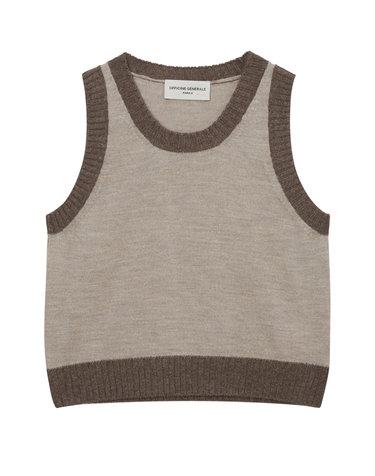 [OFFICINE GENERALE WOMEN] 베이지 컬러배색 울 니트베스트