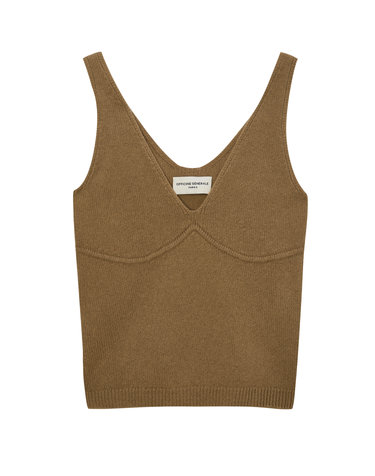 [OFFICINE GENERALE WOMEN] 세피아 단색 울 니트뷔스티에