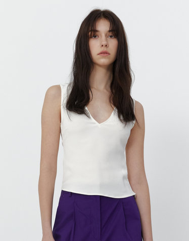 [OFFICINE GENERALE WOMEN] 화이트 단색 민소매티셔츠