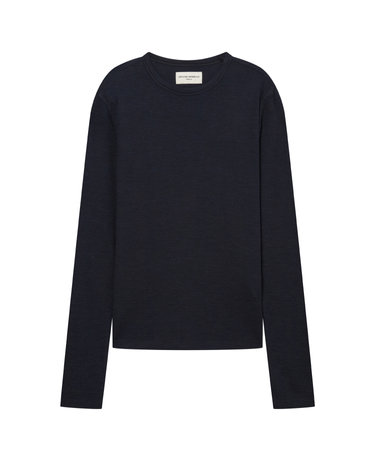 [OFFICINE GENERALE WOMEN] 네이비 단색 울혼방 긴팔티셔츠
