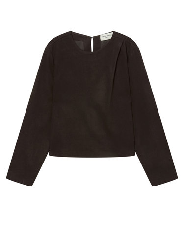 [OFFICINE GENERALE WOMEN] 브라운 단색 울캐시미어혼방 긴팔티셔츠