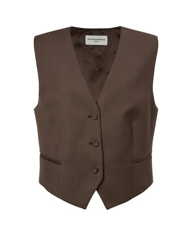 [OFFICINE GENERALE WOMEN] 브라운 패턴 울 베스트