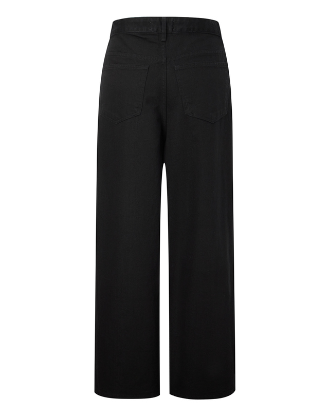 오피신 제네랄 여성 [OFFICINE GENERALE WOMEN] 블랙 단색 면 팬츠 착용컷