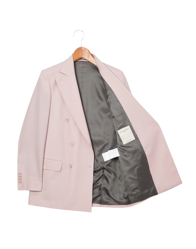 오피신 제네랄 여성 [OFFICINE GENERALE WOMEN] 핑크 단색 울 긴팔자켓 밝은 핑크 착용컷