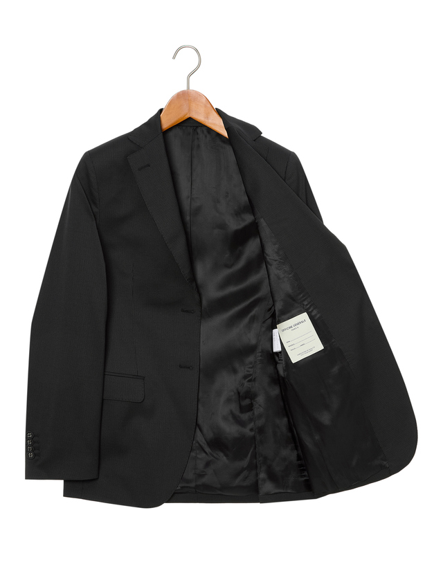 오피신 제네랄 여성 [OFFICINE GENERALE WOMEN] 블랙 스트라이프 울 긴팔자켓 착용컷