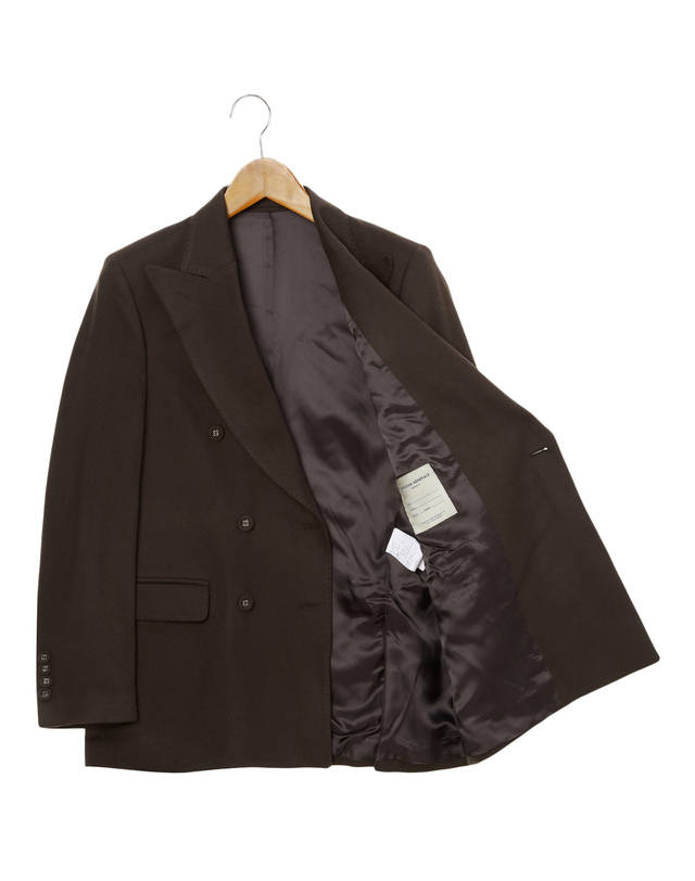 오피신 제네랄 여성 [OFFICINE GENERALE WOMEN] 브라운 단색 울캐시미어혼방 긴팔자켓 진한 브라운 착용컷