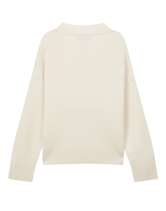 오피신 제네랄 여성 [OFFICINE GENERALE WOMEN] 크림 단색 울 니트 착용컷