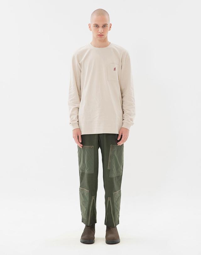 그라미치 백 새틴 파라슈트 팬츠 OLIVE 카키 착용컷