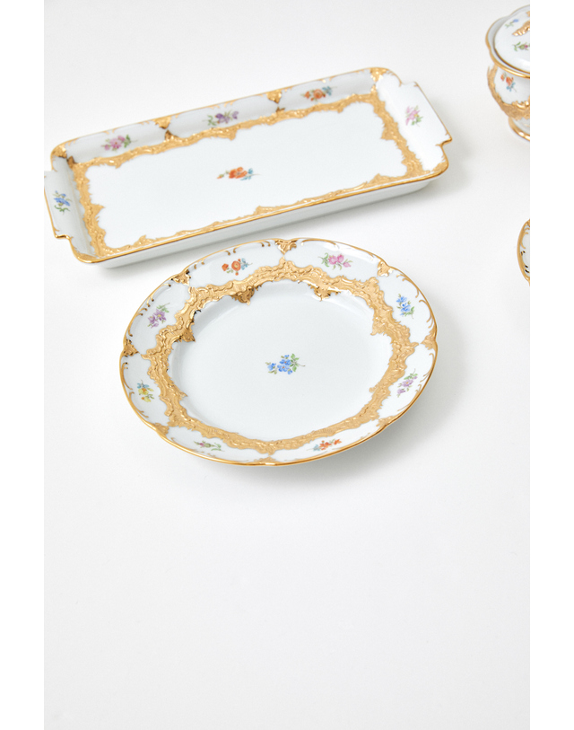 마이센 마이센 B- Form Dessert Plate 디저트 접시 (Gold) 흰색 착용컷