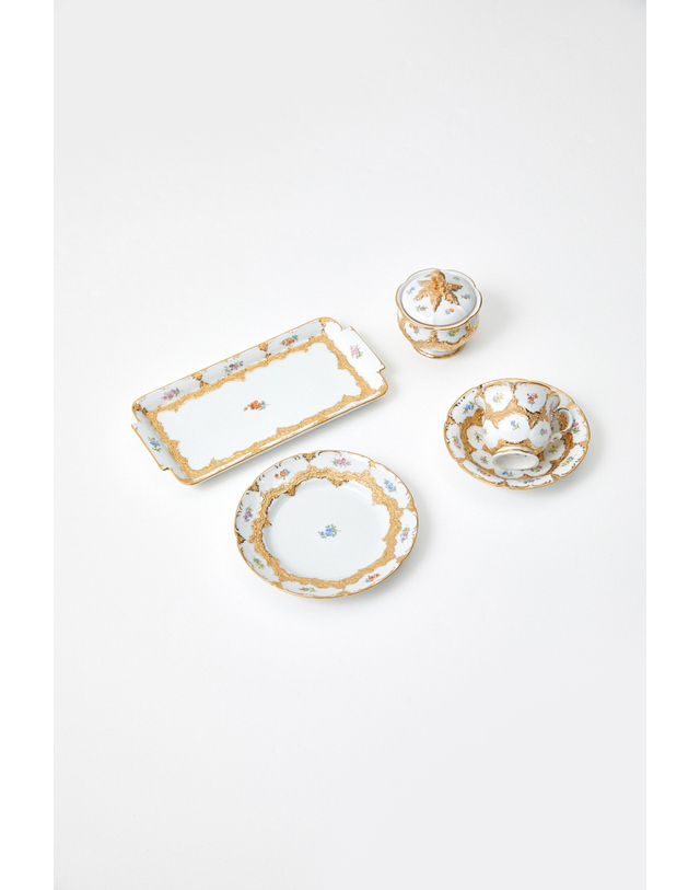 마이센 마이센 B- Form Dessert Plate 디저트 접시 (Gold) 흰색 착용컷