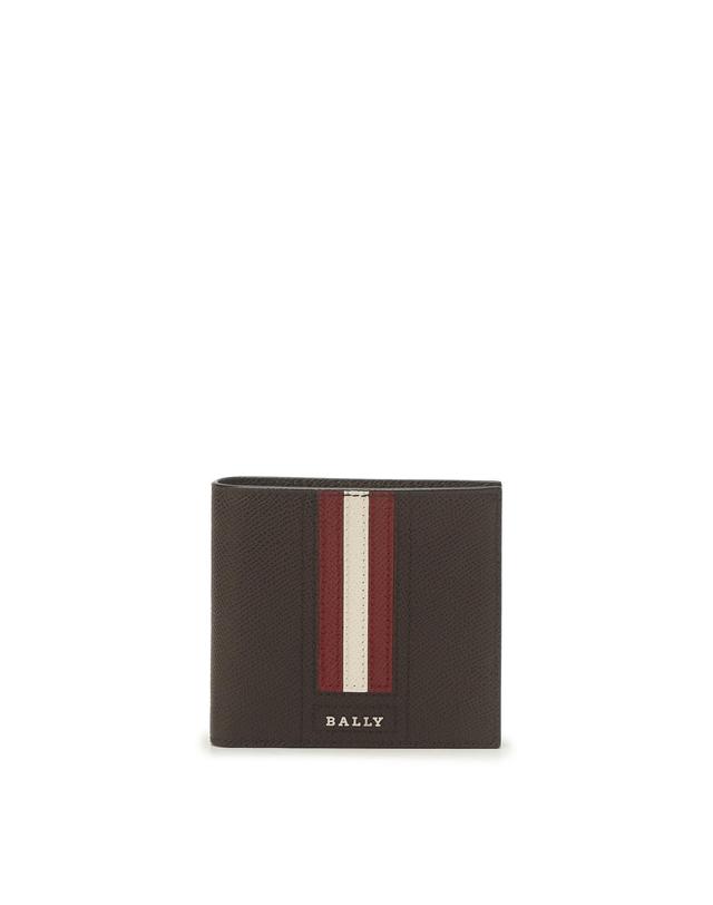 엘에프 직수입명품 발리 [BALLY] 브라운 TRASAI.LT 남성 버티컬 로고 반지갑 진한 브라운 착용컷