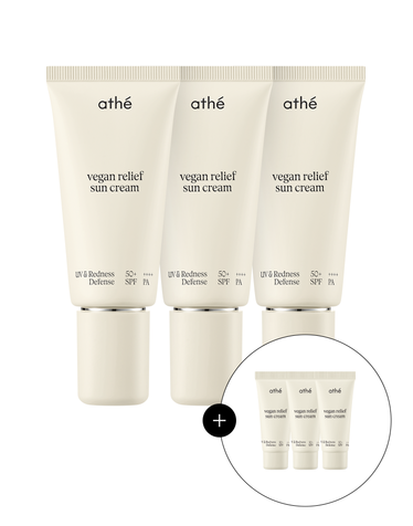 [화잘먹 선크림] 아떼 비건 릴리프 무기자차 선크림 50ml 트리오(+무기자차 15ml 추가증정)