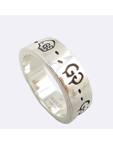 [중고]고이비토 구찌 477339 925 (실버) 6MM GG 고스트 로고 반지 - 13호 K28673GU