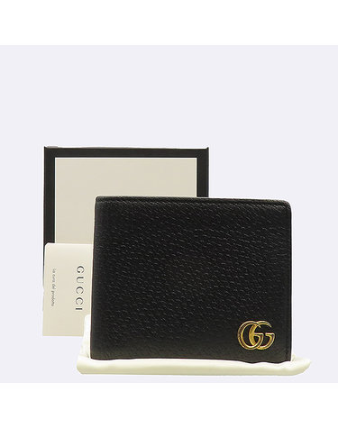 [중고]고이비토 구찌 428726 GG로고 마몬트 블랙 레더 남성용 반지갑 K30315GU