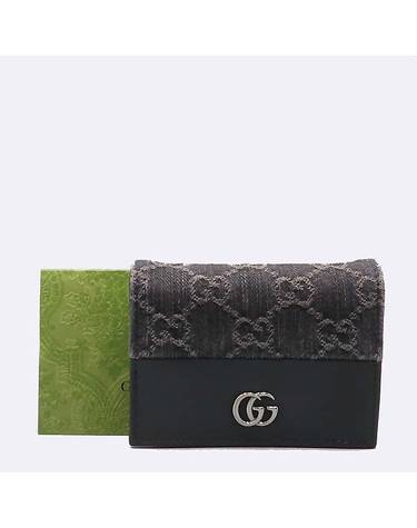 [중고]고이비토 구찌 658610 블랙 그레이 데님 마몬트 카드 케이스 반지갑 K26755GU