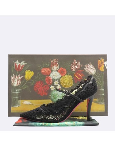 [중고]스미스마켓 구찌 488328 블랙 PIZZO(레이스) VENICE 펌프스 구두 - 210MM K28095GU