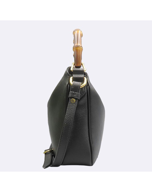 구찌 [중고명품] [중고]고이비토 구찌 746251 블랙 레더 구찌 다이애나 스몰 뱀부 토트백 + 숄더스트랩 2WAY K27398GU 착용컷