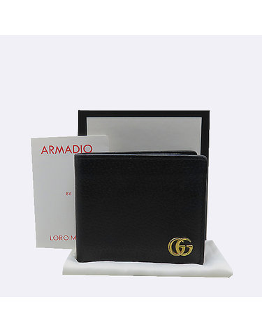 [중고]고이비토 구찌 428726 GG로고 마몬트 블랙 레더 남성용 반지갑 K29123GU