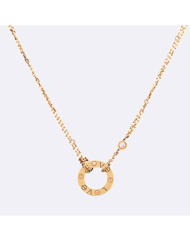 [중고]고이비토 까르띠에 B7224509 18K 핑크 골드 LOVE 러브 다이아 2포인트 목걸이 K6256C