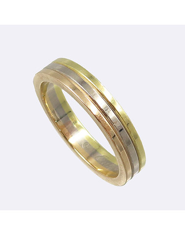 [중고]고이비토 까르띠에 B4052249 18K 삼색 골드 방돔 루이 3.5MM 트리니티 반지 - 49호 61182wp